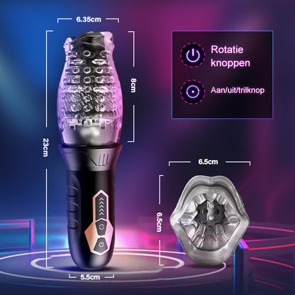 ORKAAN 2 IN 1 Oralsex Cup Masturbator 7 Rotatie 7 Vibration Acmejoy