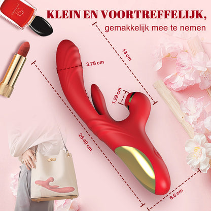 3 Duwen en vibreren 7 Zuigen 10 Tikkende G-Spot-vibrator